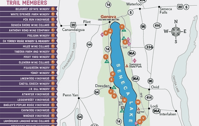 SENECA LAKE WINERIES MAP