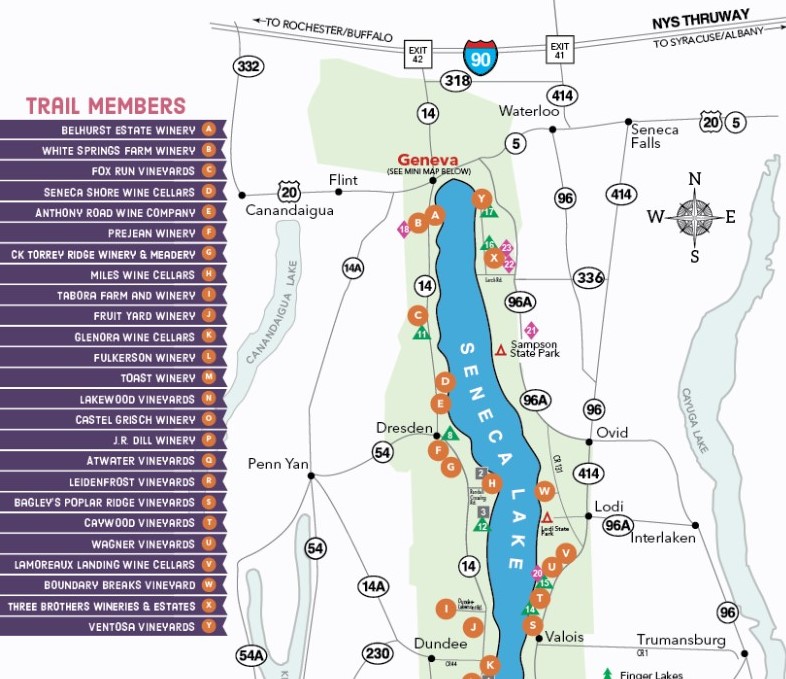 Seneca Lake Winery Map